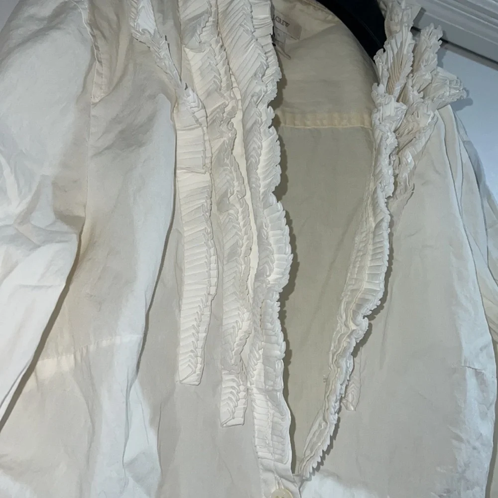 Like New-0-J.Crew Ruffle Button-Down Shirt